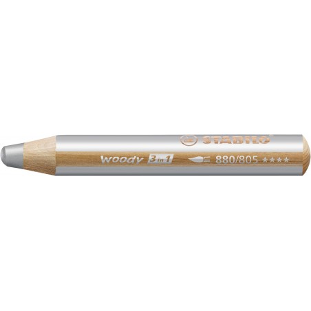 STABILO woody Farbstift silber wasservermalbar Multitalent-Stift