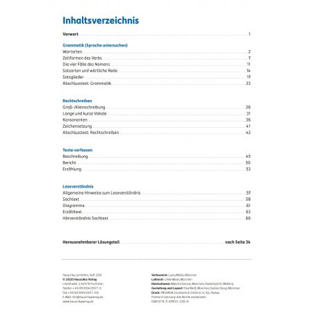 Hauschka Verlag - Fit zum Übertritt - Deutsch 4. Klasse, A4- Heft Hauschka Verlag - Fit zum Übertritt - Deutsch 4. Klasse, A4- Heft