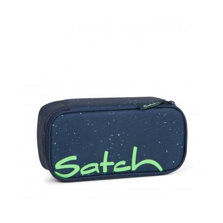 satch Pencil Box - dark blue, green,  - Space Race