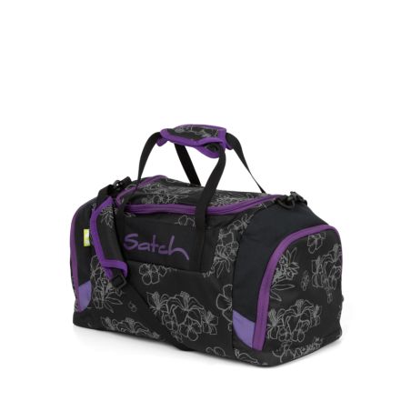 satch Duffle Bag - black, purple, reflective - Ninja Hibiscu