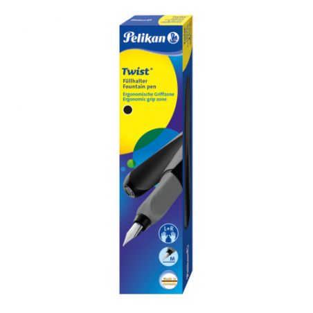 Pelikan Twist® Füller für Rechts- und Linkshänder, Black, Feder M