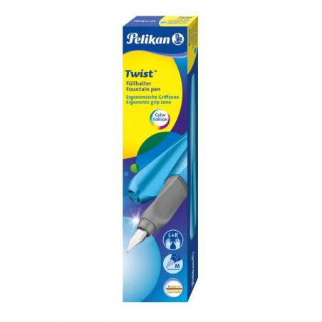 Pelikan Twist® Füller für Rechts- und Linkshänder, Frosted Blue, Feder M
