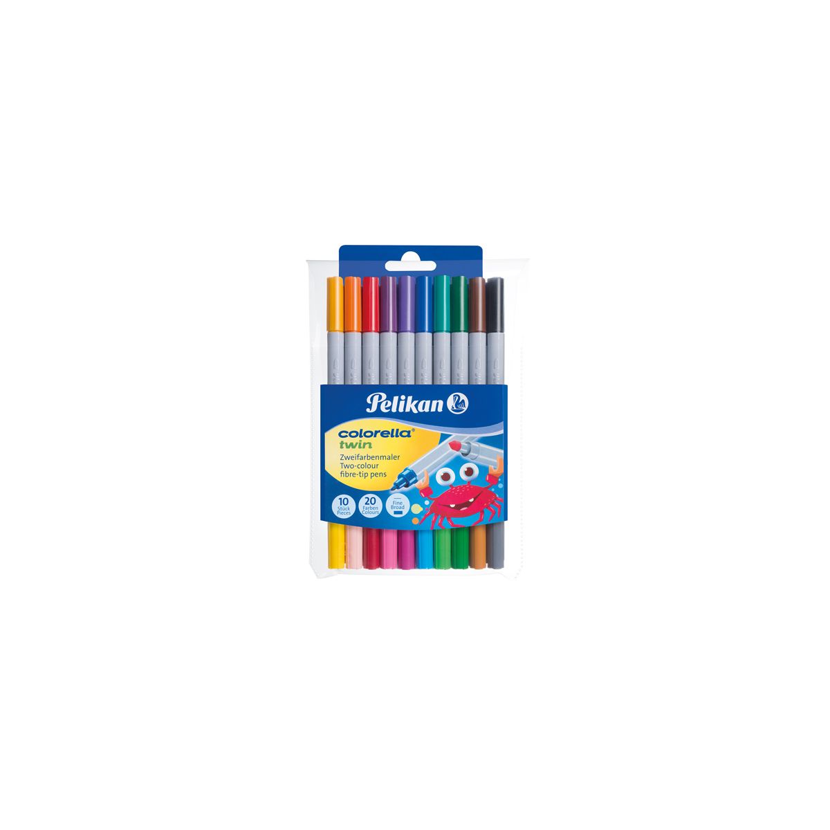 Pelikan Filzstifte Colorella® Twin, 10 Stifte mit 20 Farben