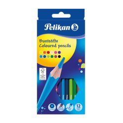 Pelikan Buntstifte sechseckige Holzstifte Packung mit 12 Farben