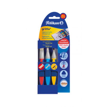 Pelikan griffix® Pinselset für die Schule mit Pinselband, 3er Set