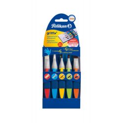 Pelikan griffix® Pinselset für die Schule mit Pinselband, 5er Set Pelikan griffix® Pinselset für die Schule mit Pinselband, 5er Set
