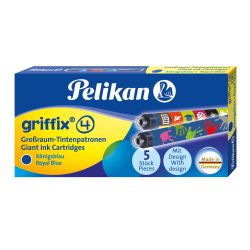 Pelikan griffix® Tintenpatronen bedruckt, Königsblau, 5 Stück Pelikan griffix® Tintenpatronen bedruckt, Königsblau, 5 Stück