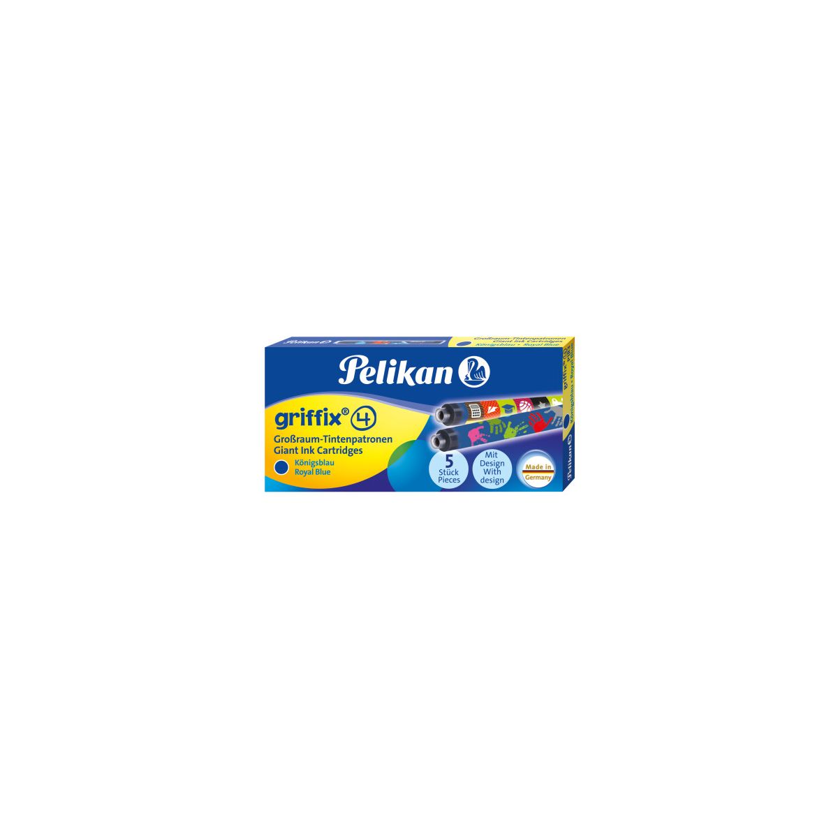 Pelikan griffix® Tintenpatronen bedruckt, Königsblau, 5 Stück