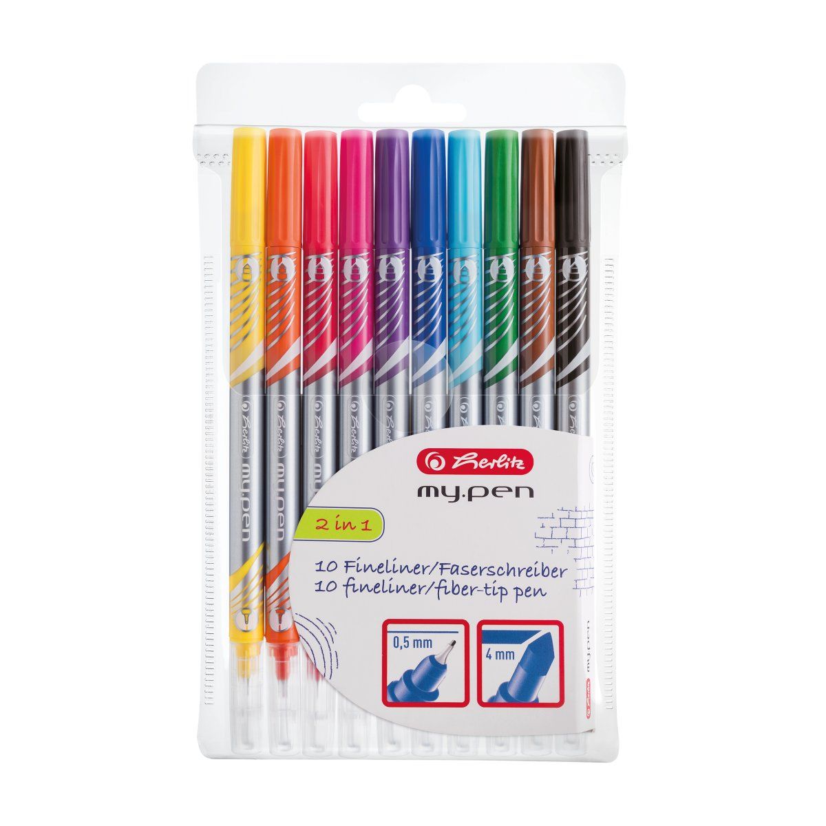 Herlitz Fineliner-Faserschreiber my.pen 10 Stück im Folienetui