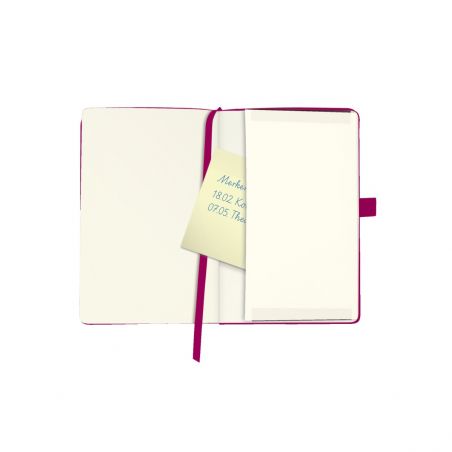 Notizbuch Classic A6 my.book liniert berry mit Leseband und Falttasche Notizbuch Classic A6 my.book liniert berry mit Leseband und Falttasche