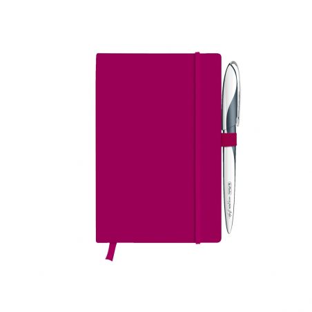 Notizbuch Classic A6 my.book liniert berry mit Leseband und Falttasche Notizbuch Classic A6 my.book liniert berry mit Leseband und Falttasche