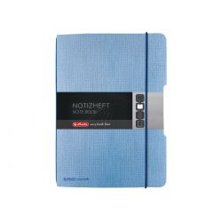 Herlitz Notizheft flex Leinen PP A5 my.book 40 Blatt kariert Hellblau