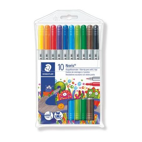 Fasermaler Doppelspitze Noris Club® 10 Stück Etui