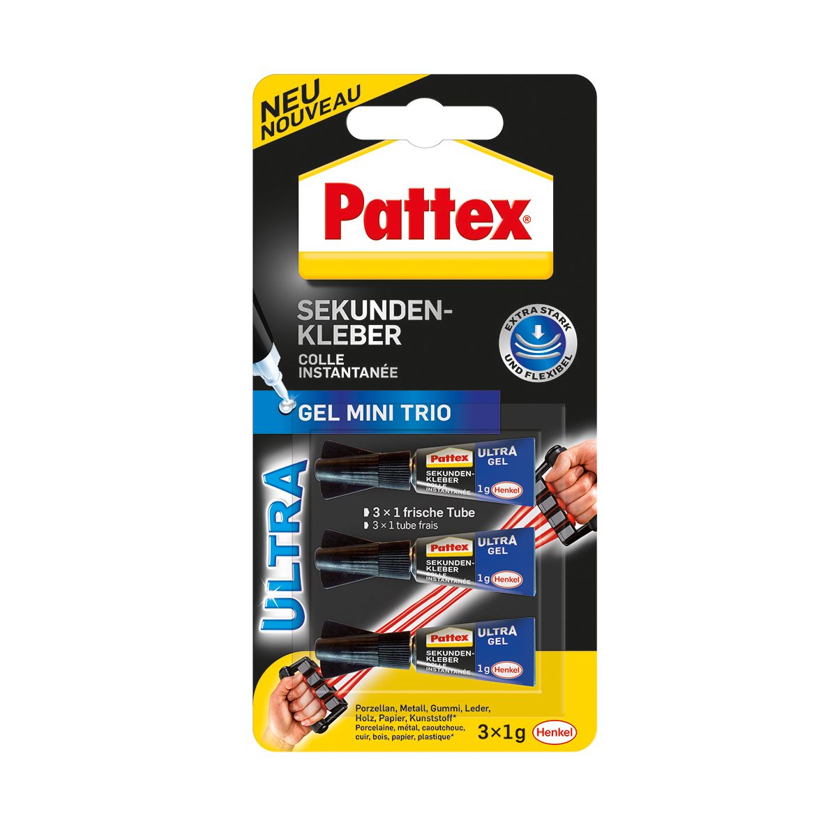 Sekundenkleber @Pattex Ultra Gel Mini Trio