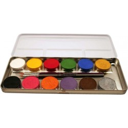 Karnevalsschminke 12 Fb. Metall-Palette