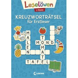 Leselöwen Kreuzworträtsel für Erstleser - 1. Klasse (Blau)