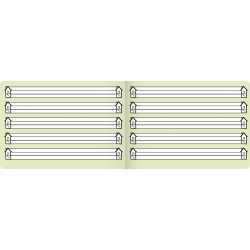 Schreibheft A5 quer extragroße Liniensysteme 6:6:6 mm, 5 Liniensysteme, Kontrastlineatur, Lin. 0 grün
