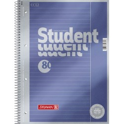 Collegeblock Premium Student A4 liniert, mit Rand, Lin. 25 DB: blau-metallic