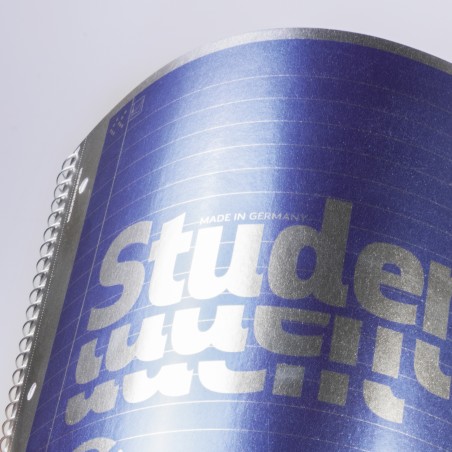 Collegeblock Premium Student A4 liniert, mit RL innen und außen, Lin. 27 DB: blau-metallic