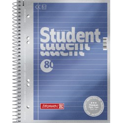 Collegeblock Premium Student A5 liniert, mit RL innen DB: blau-metallic