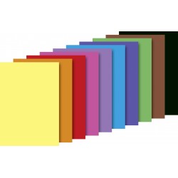 Tonzeichen-Block A4 zitronengelb, orange, mittelrot, pink, flieder, himmelblau, königsblau, mittelgrün, mittelbraun, schwarz