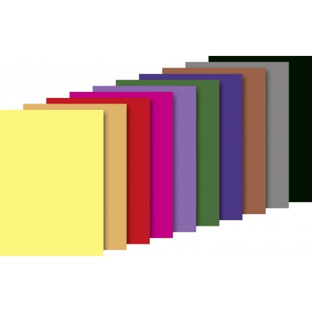 Fotokarton-Block A4 sonnengelb, apricot, hellrot, pink, flieder, königsblau, dunkelgrün, mittelbraun, grau, schwarz