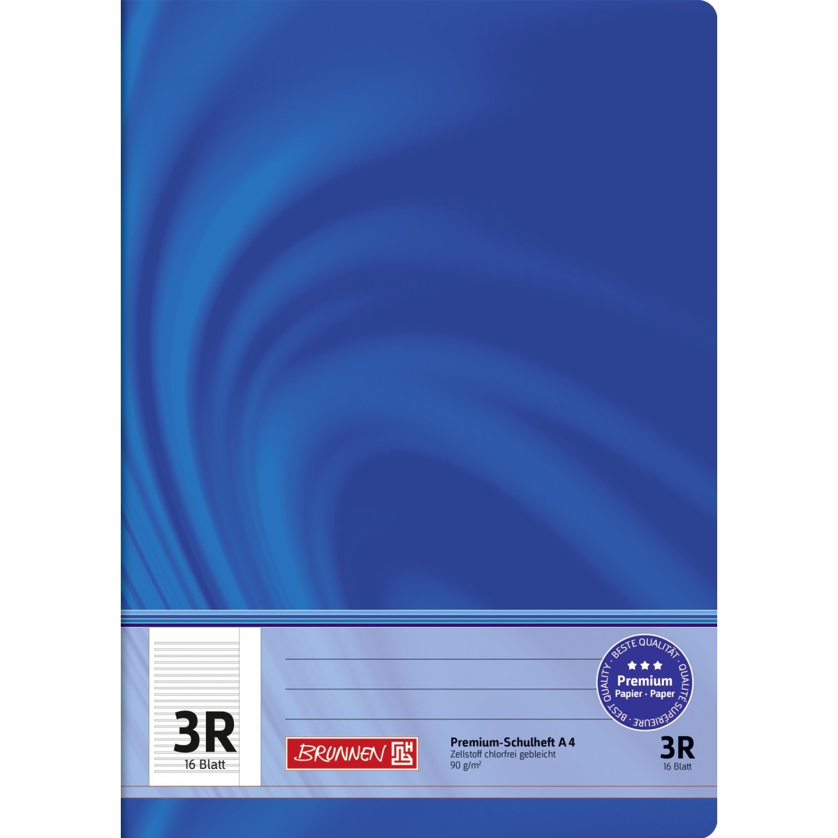 Schulheft Vivendi A4 21 Liniensysteme mit Rand, Lin. 3R blau