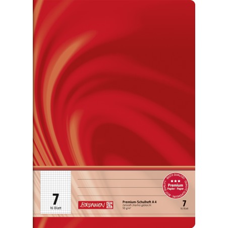 Schulheft Vivendi A4 7 mm kariert, Lin. 7 rot