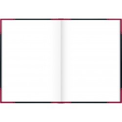 Notizbuch A5 unliniert schwarz mit roten Ecken