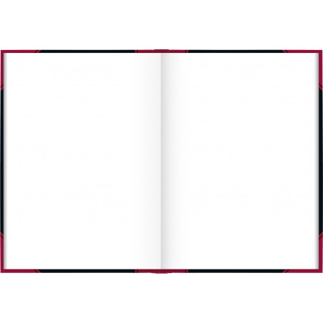 Notizbuch A5 unliniert schwarz mit roten Ecken