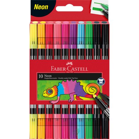 Doppelfasermaler 10er Etui neon