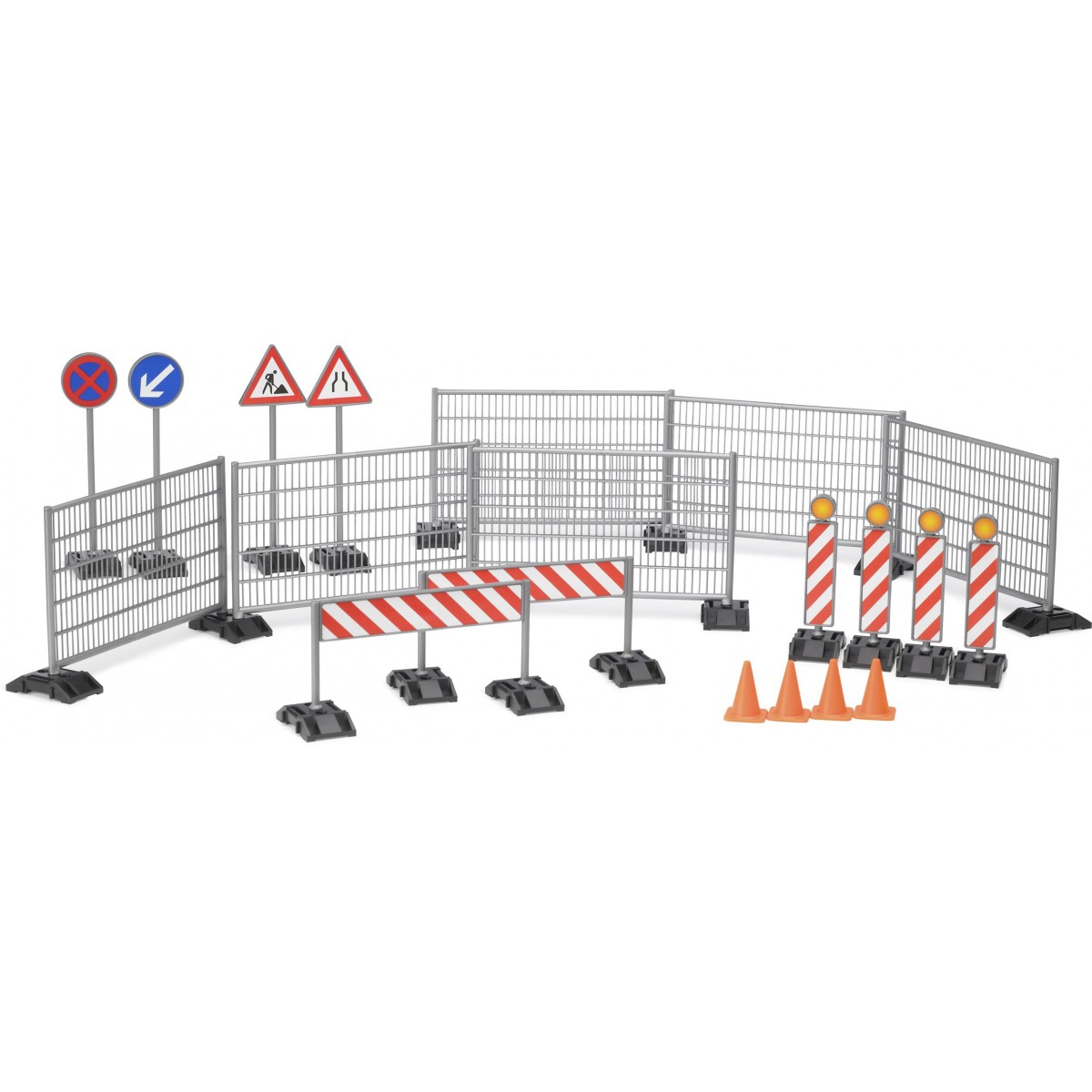 Bruder - Zubehör Baustellenset: Zäune, Schilder und Pilonen