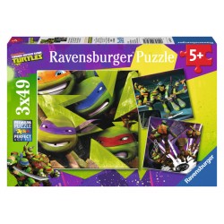 Ravensburger Puzzle - Die vier Ninja Turtles, 3x49 Teile