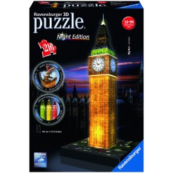 Ravensburger Spiel - 3D Puzzle - Big Ben bei Nacht, 216 Teile