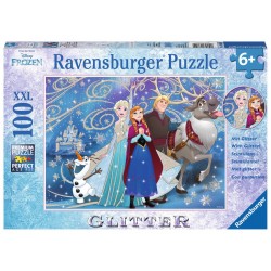 Ravensburger Spiel - Glitzerpuzzle - Frozen - Glitzernder Schnee, 100 Teile