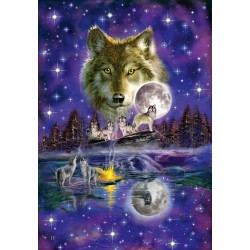 Schmidt Spiele - Puzzle - Wolf im Mondlicht, 1000 Teile