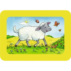 Ravensburger Puzzle - Rahmenpuzzle - Esel, Schaf und Ziege, 6 Teile