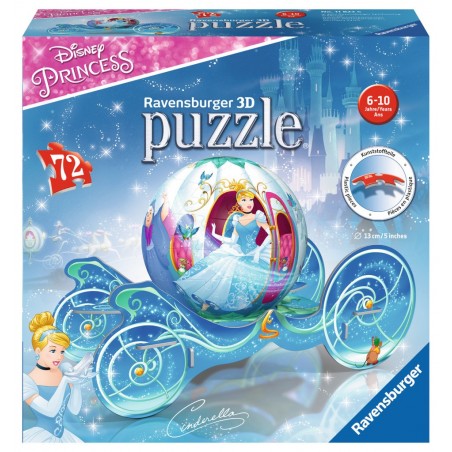 Ravensburger Puzzle - 3D puzzleball - Prinzessinnen Kutsche, 72 Teile