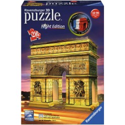 Ravensburger Spiel - 3D Puzzles - Triumphbogen Night Edition, 216 Teile
