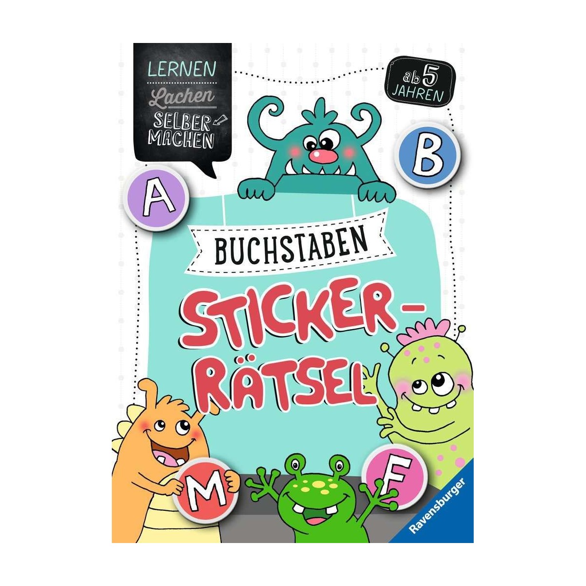 Ravensburger Buch - Lernen, Lachen, Selbermachen - Buchstaben-Sticker-Rätsel