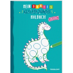 Tessloff - Malen & Rätseln und mehr - Mein buntes Glitzerzauber-Malbuch, Drache/türkis