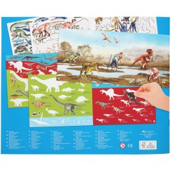 Depesche - Dino World - Stickerfun, Malbuch mit Stickerbogen
