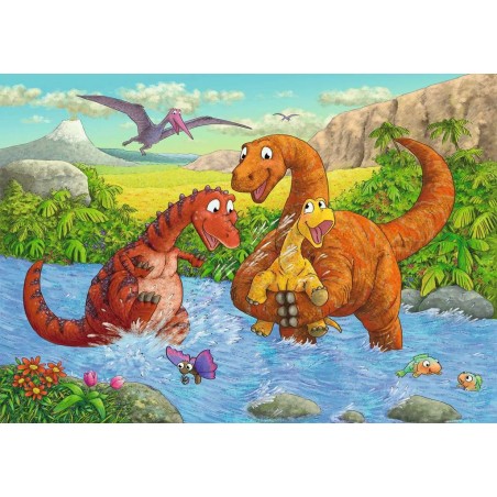 Ravensburger Spiel - Spielende Dinos, 2x24 Teile