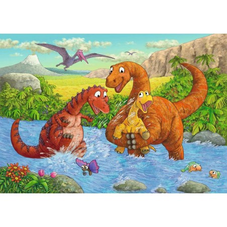 Ravensburger Spiel - Spielende Dinos, 2x24 Teile