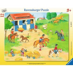 Ravensburger Puzzle - Rahmenpuzzle - Ferien auf dem Reiterhof, 12 Teile