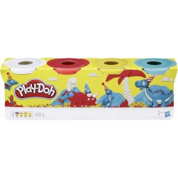 Hasbro - Play-Doh - 4er Pack Grundfarben blau, gelb, rot, weiß