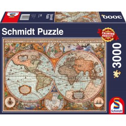 Schmidt Spiele - Puzzle - Antike Weltkarte, 3000 Teile