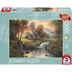 Schmidt Spiele - Puzzle - Holzhaus am Bach, 1000 Teile