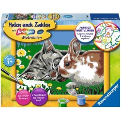 Ravensburger Spiel - Malen nach Zahlen Junior - Kätzchen und Häschen