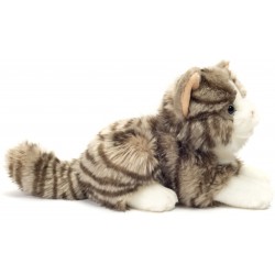 Teddy-Hermann - Katze liegend grau, 20 cm